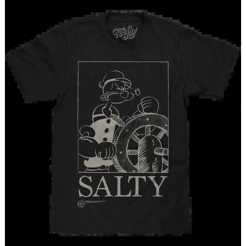 Popeye The Sailor Man Salty T-Shirt - Black Hoodie, Sweatshirt | RetroVerseTees.com