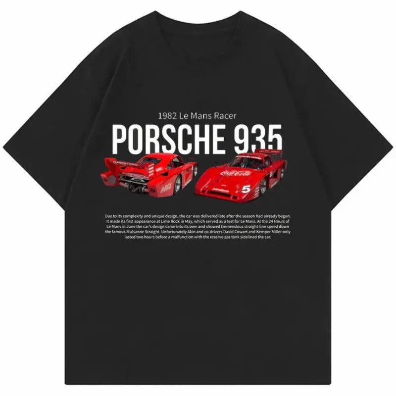 Porsche 935 Red T-shirt, Car Enthusiast Shirt, Car Clothing Hoodie, Sweatshirt | RetroVerseTees.com