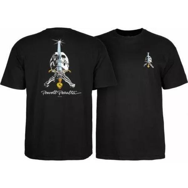 Powell Peralta SKULL AND SWORD Skateboard T Shirt BLACK Hoodie, Sweatshirt | RetroVerseTees.com