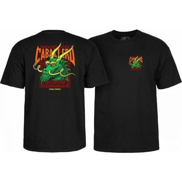 Powell Peralta Steve Caballero GREEN DRAGON AND BATS Skateboard T Shirt BLACK Hoodie, Sweatshirt | RetroVerseTees.com