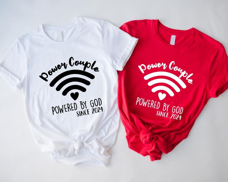 Power Shirt For Couple, Matching His And Her Shirt, Valentines Day Couples 2024 Tee, Love Couples Shirt, Anniversary Gift...