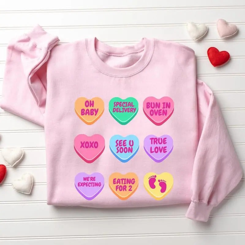 Pregnancy Announcement Gift Valentine baby  Sweatshirt, Reveal Valentine's Day Shirt, Pregnancy Shirt Gift for  Mom Hoodie
