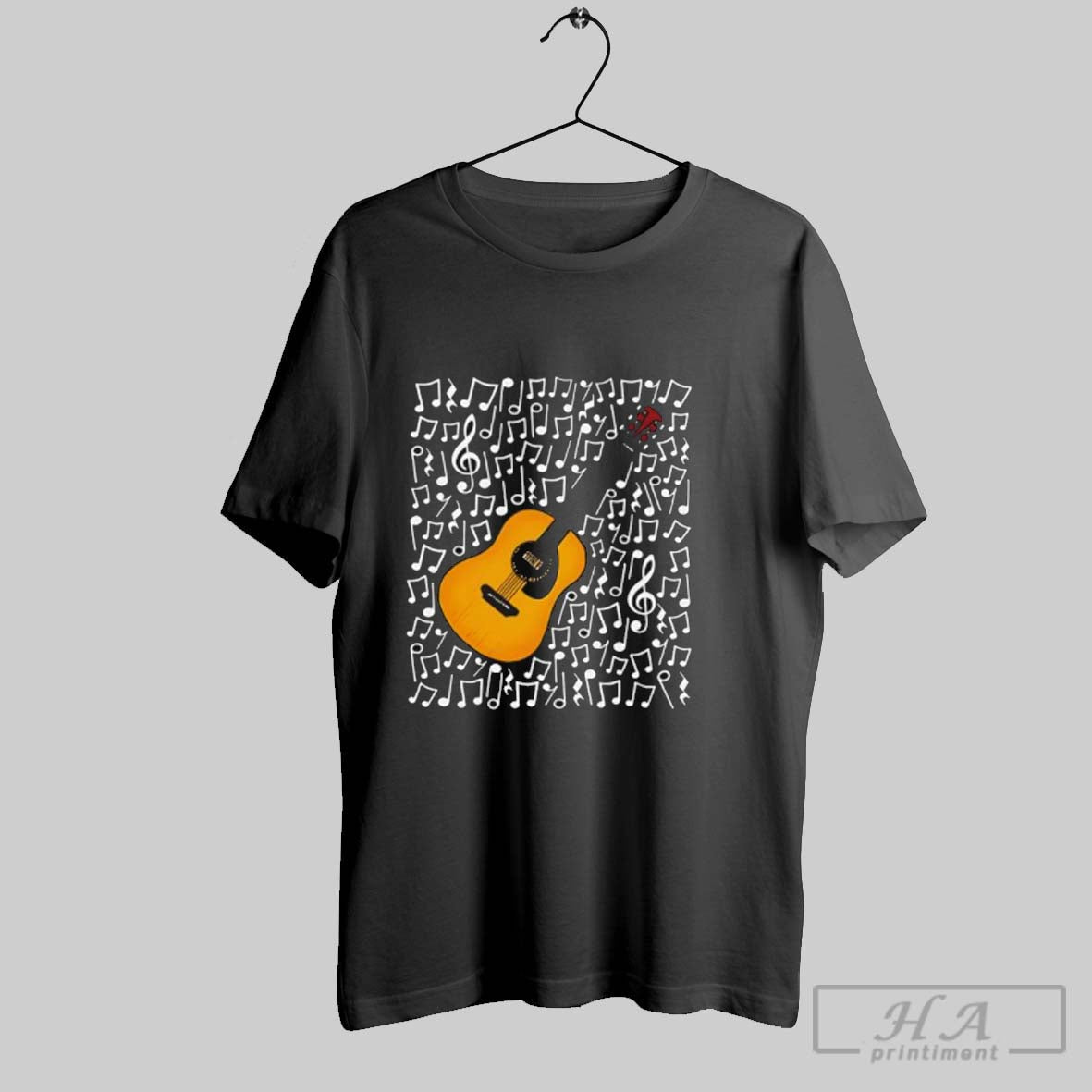 Premium Acoustic Guitar Musical Notes Guitarist Music Teacher Songwriter