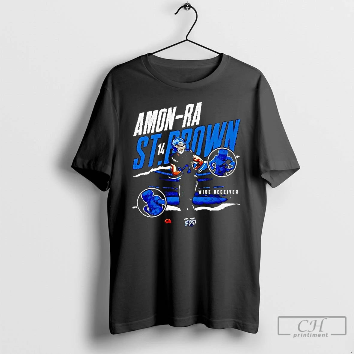 Premium Amon Ra St Brown Detroit Celly Graphic Style T-Shirts, Hoodie, Sweatshirt | RetroVerseTees.com
