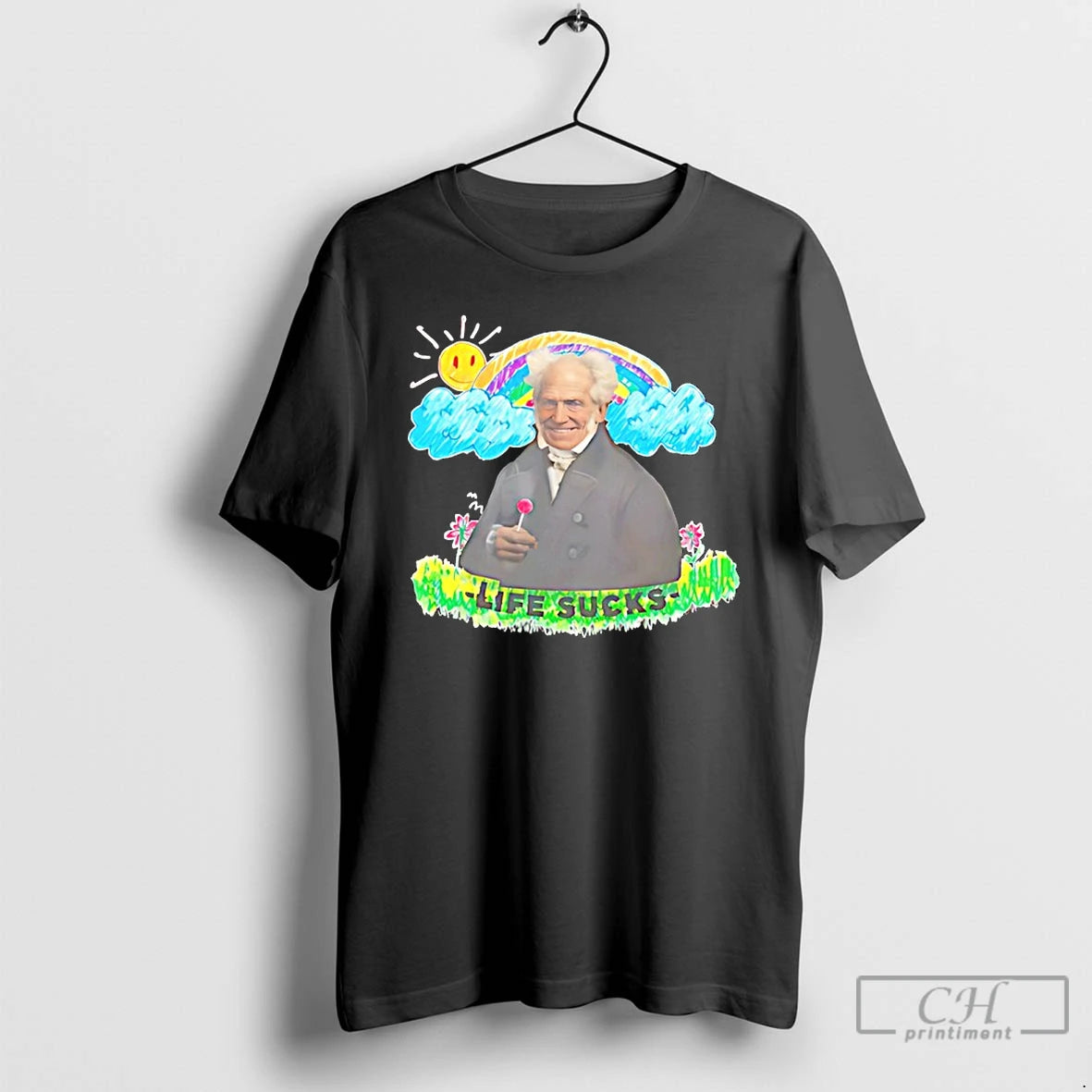 Premium Arthur Schopenhauer Life Sucks Art T-Shirts, Hoodie, Sweatshirt | RetroVerseTees.com