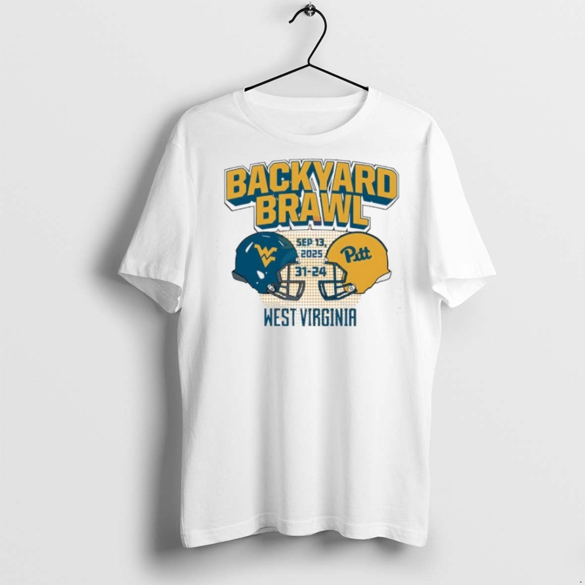 Premium Backyard Brawl West Virginia Vs Pittsburgh Panthers 31 24 2025 T Shirts
