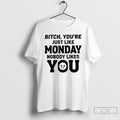 Premium Bitch Youre Just Like Monday Nobody Likes You Text T-Shirts, Hoodie, Sweatshirt | RetroVerseTees.com