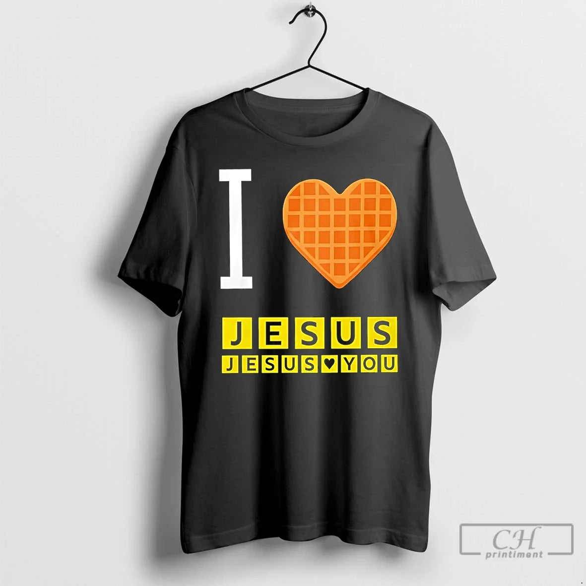 Bryce Crawford Wearing Love Jesus Jesus Loves Waffle House Sweater Tee (1)