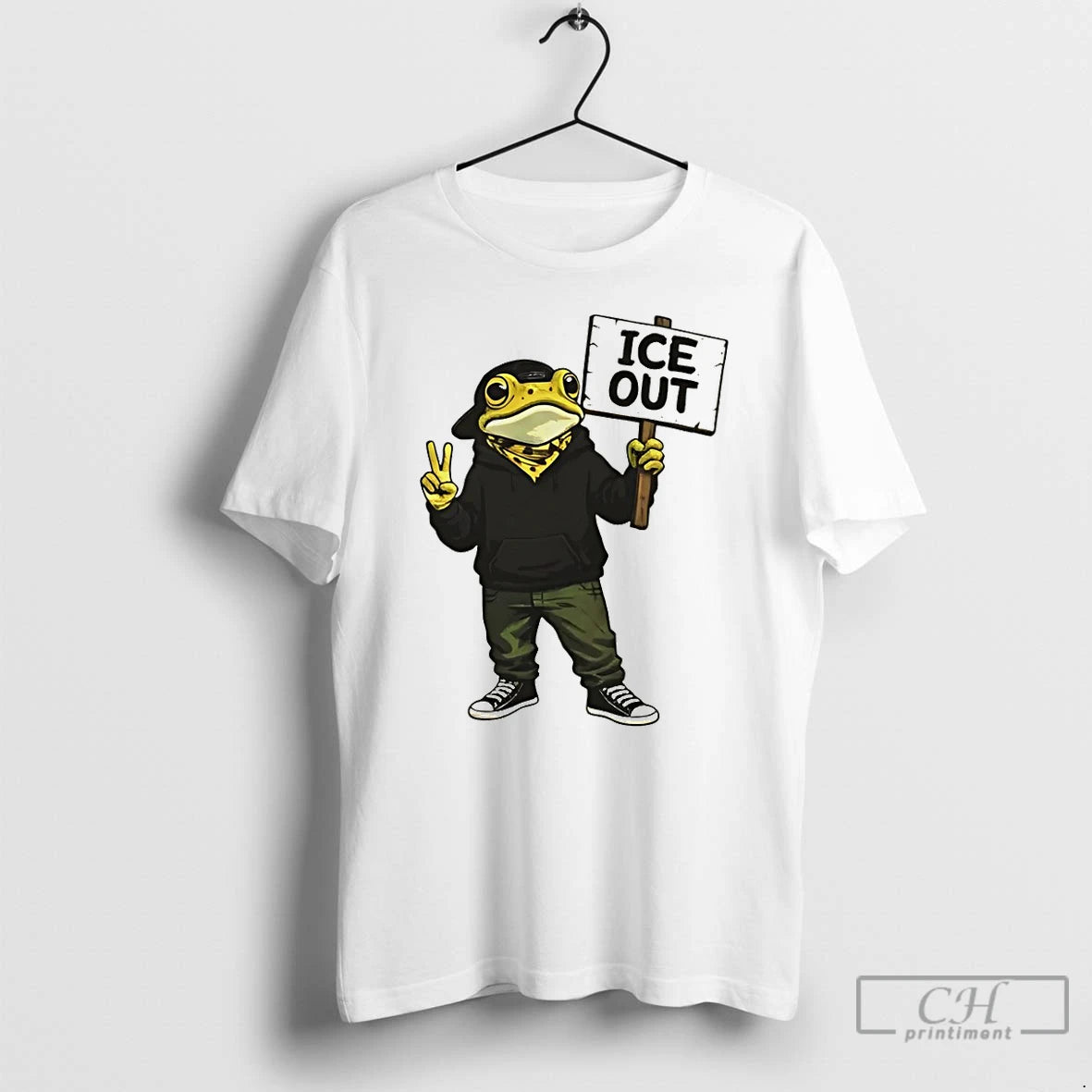 Premium Bunny Ice Out Frog Peaceful Resistance Concho Fuck Ice T-Shirts, Hoodie, Sweatshirt | RetroVerseTees.com