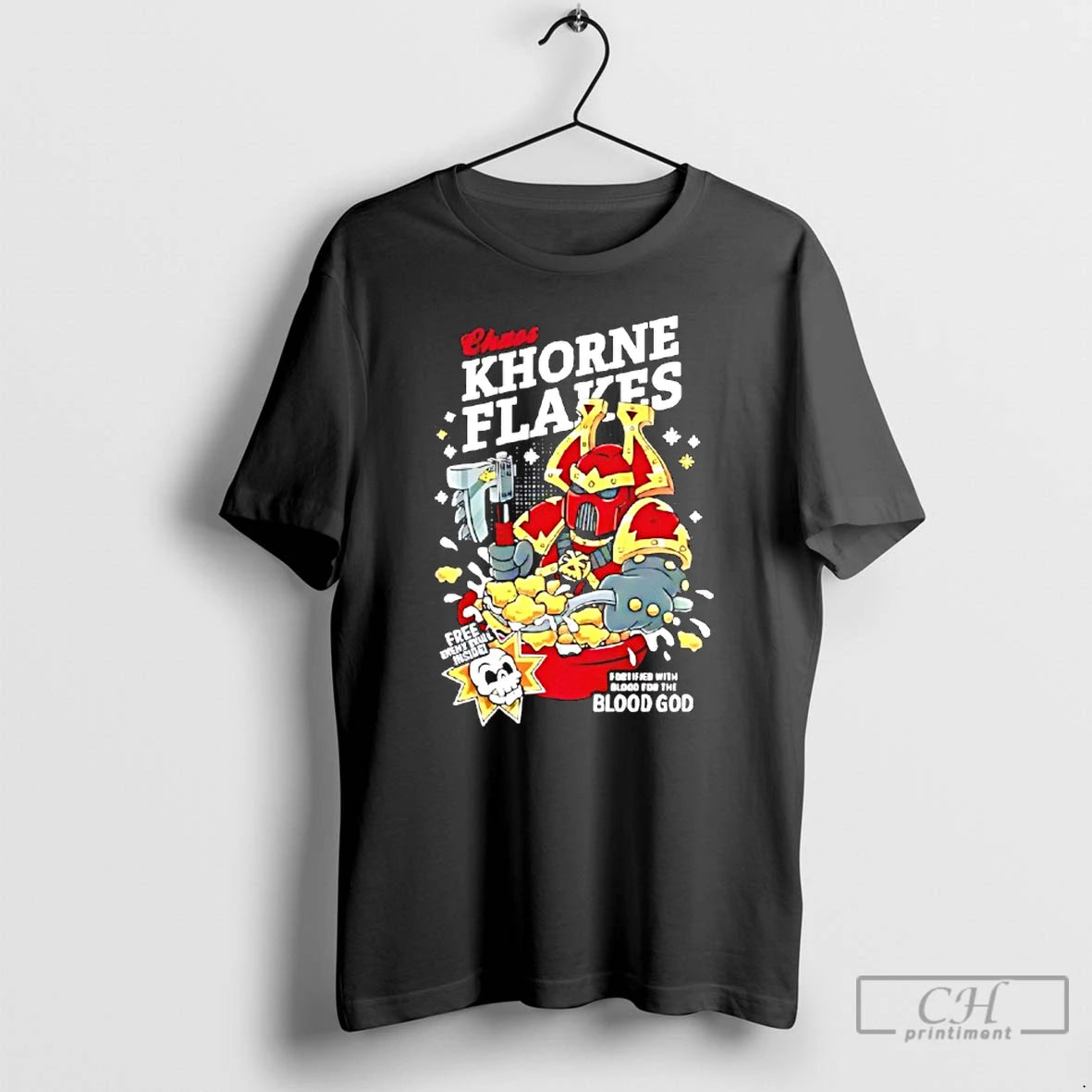 Premium Chaos Khorne Flakes Fortified With Blood For The Blood God T-Shirts, Hoodie, Sweatshirt | RetroVerseTees.com