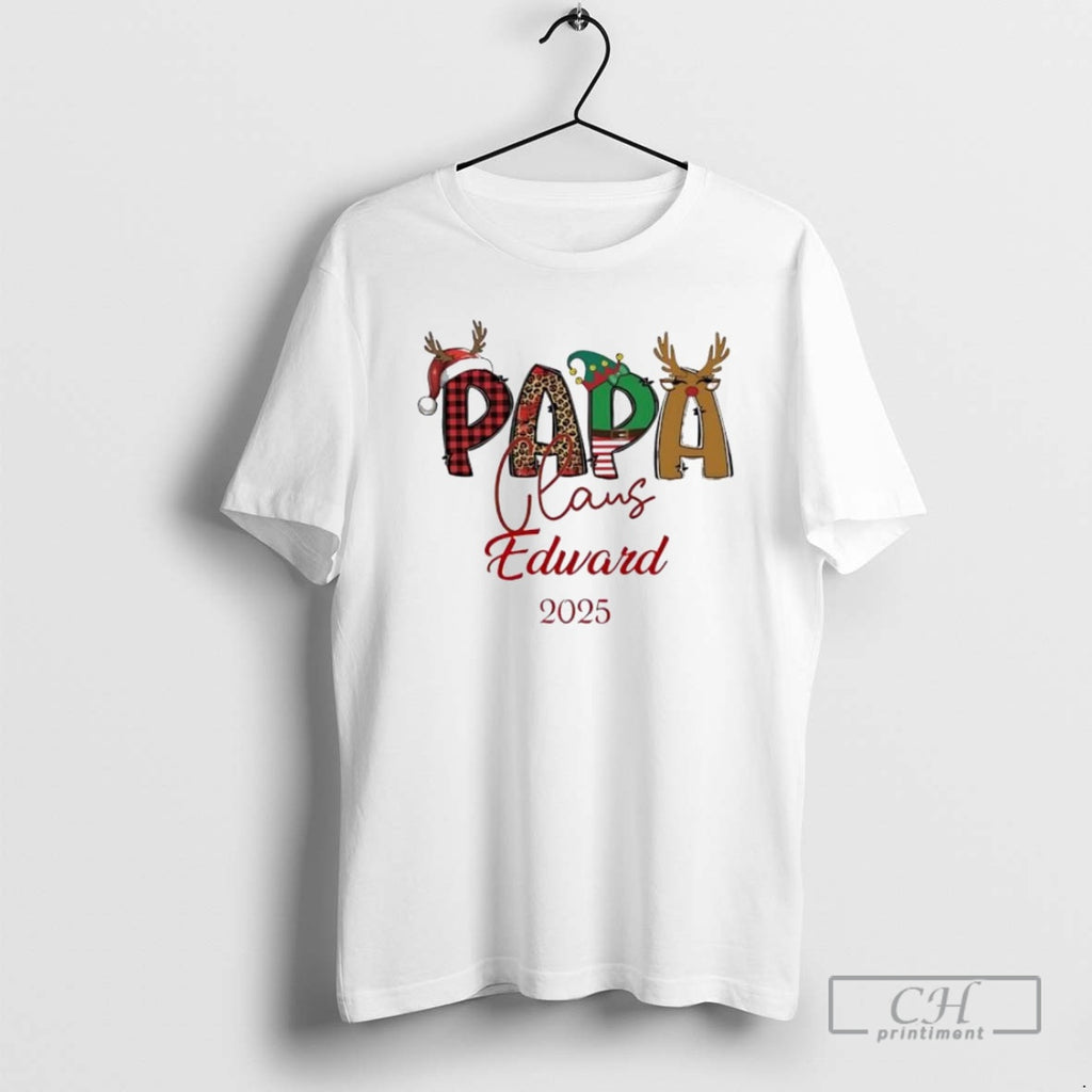 Premium Christmas Papa Claus 2025 Personalized Ornaments White Shirt Sweater