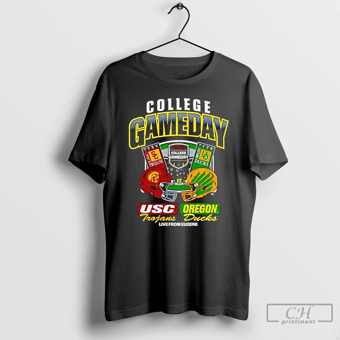Premium College Gameday Usc Vs Oregon Ticket Live From Eugene Helmet T-Shirts, Hoodie, Sweatshirt | RetroVerseTees.com