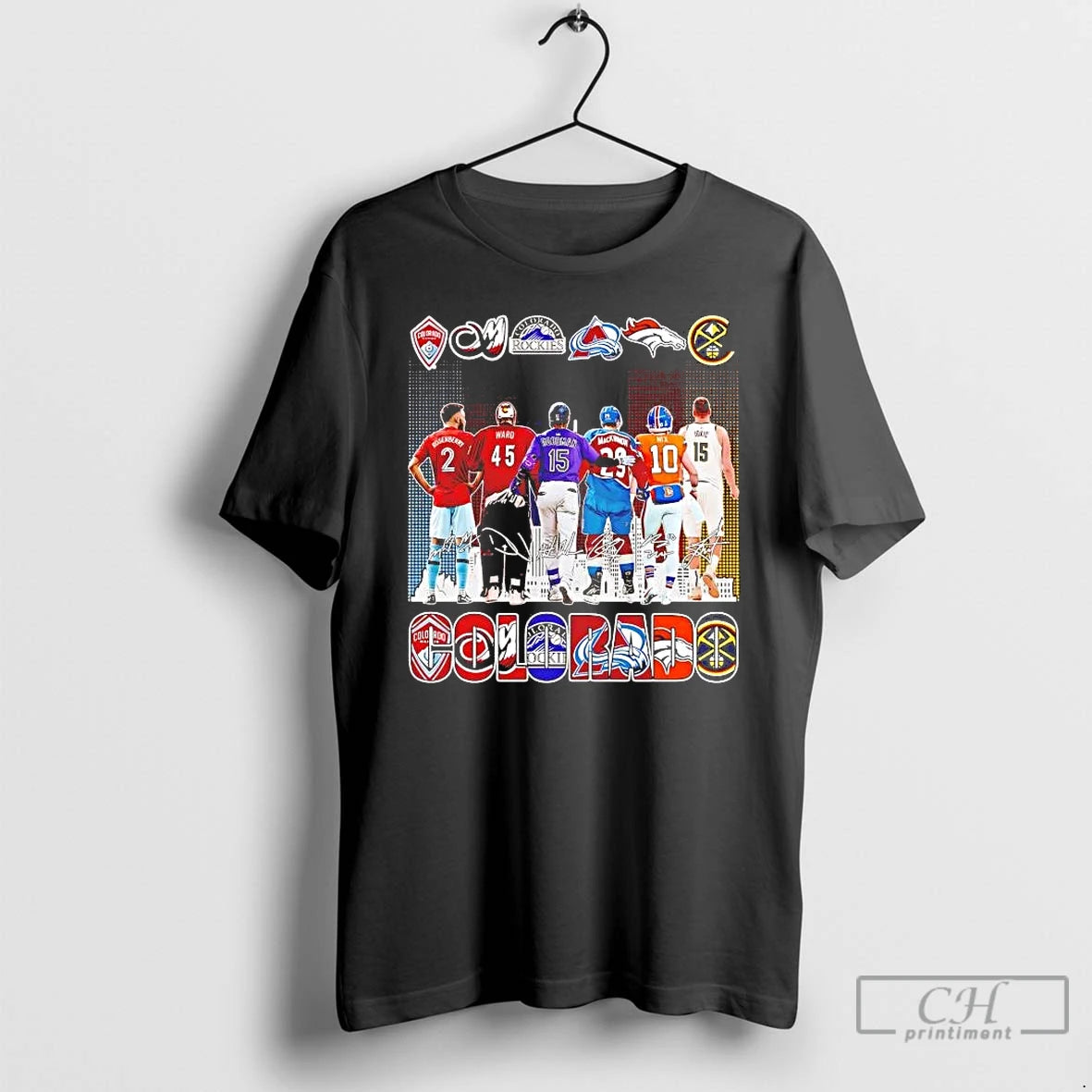Premium Colorado Sports Teams Players Signatures Skyline T-Shirts, Hoodie, Sweatshirt | RetroVerseTees.com