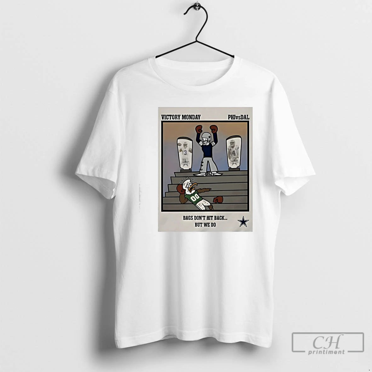 Premium Cowboy Vs Eagle Victory Monday Bags Dont Hit Back Meme T-Shirts, Hoodie, Sweatshirt | RetroVerseTees.com