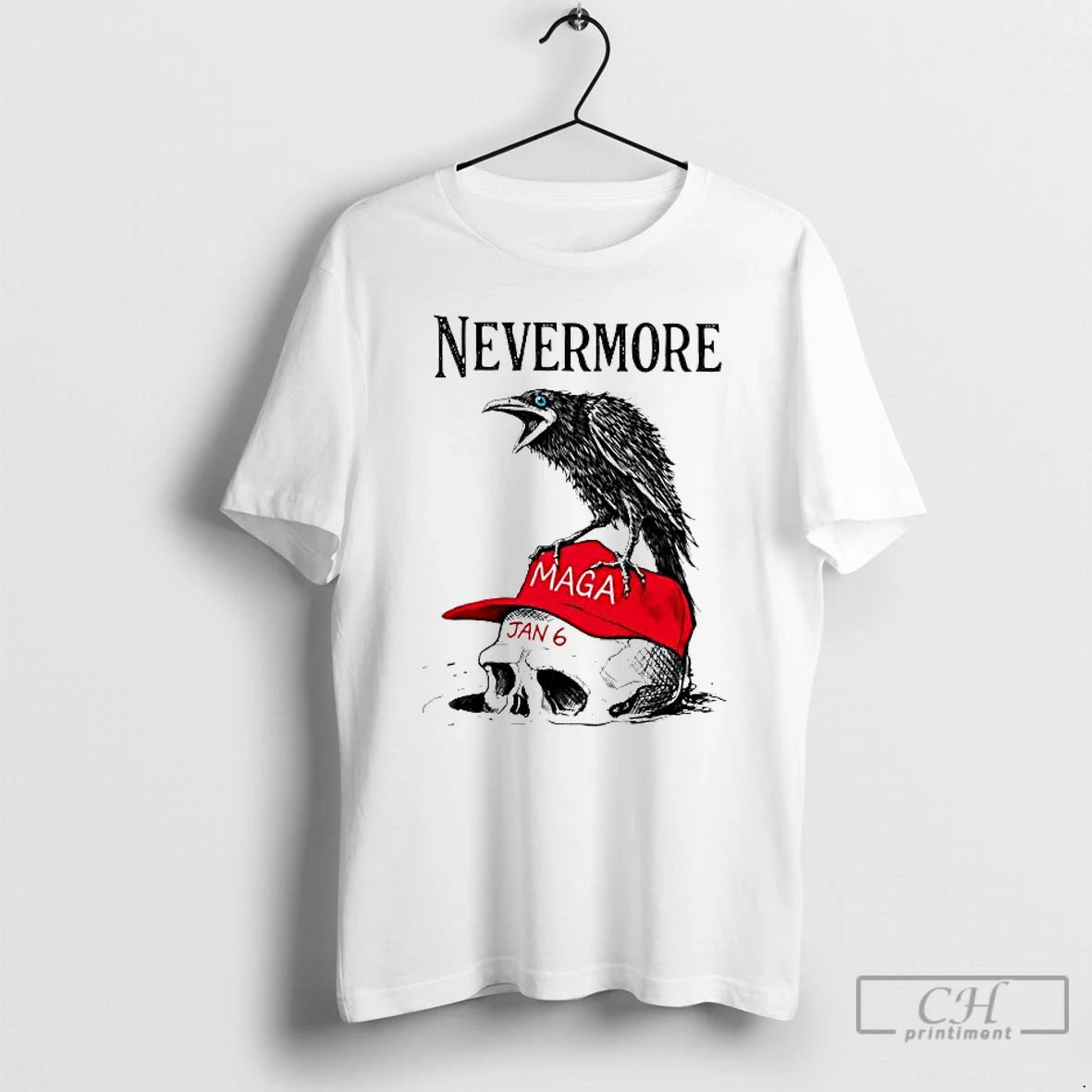 Premium Crow Tread On Maga Skull Nevermore T-Shirts, Hoodie, Sweatshirt | RetroVerseTees.com