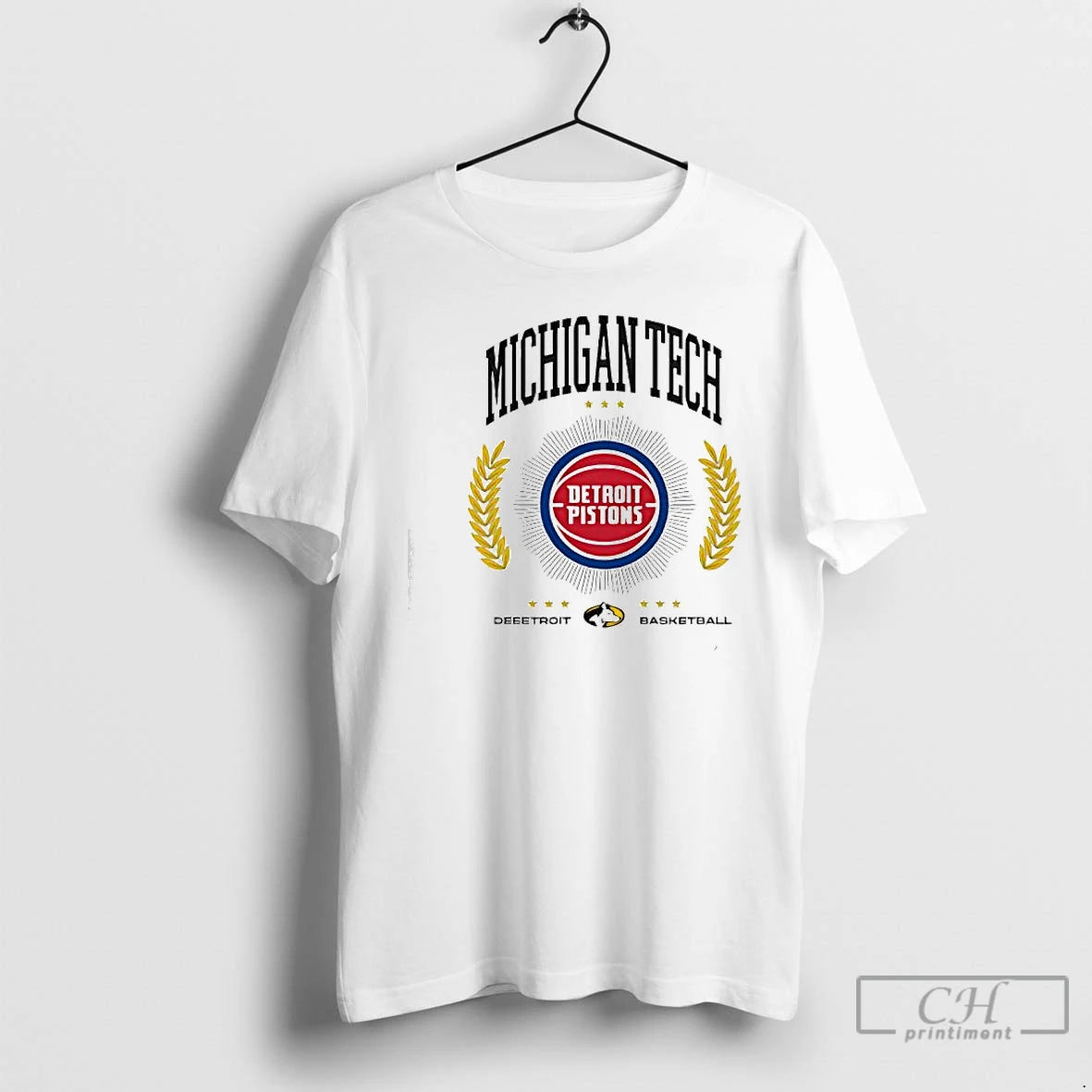 Premium Detroit Pistons And Michigan Tech Logos T-Shirts, Hoodie, Sweatshirt | RetroVerseTees.com