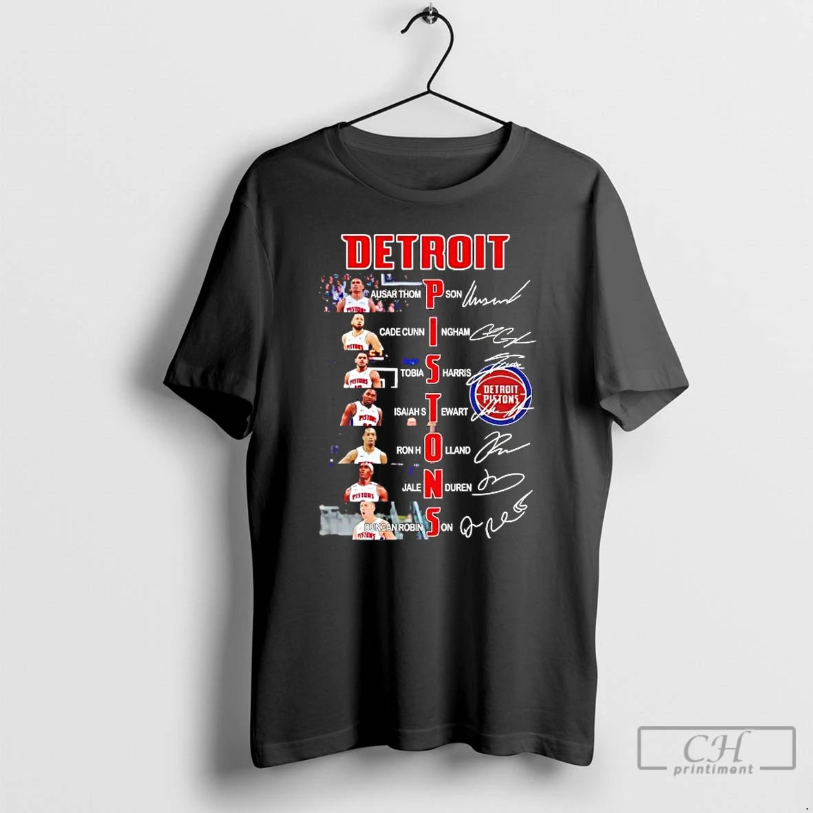 Premium Detroit Pistons Team Players Names And Signatures T-Shirts, Hoodie, Sweatshirt | RetroVerseTees.com