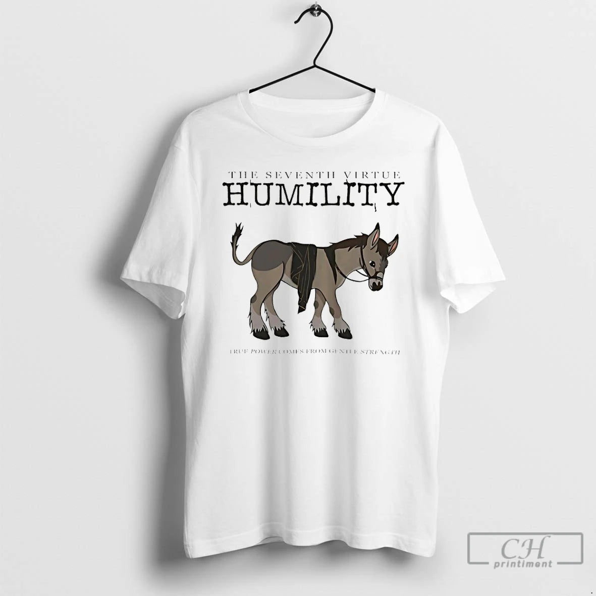 Premium Donkey The Seventh Virtue Humility True Power Comes From Gentle Strength T Shirts Sweater Hoodie, Sweatshirt