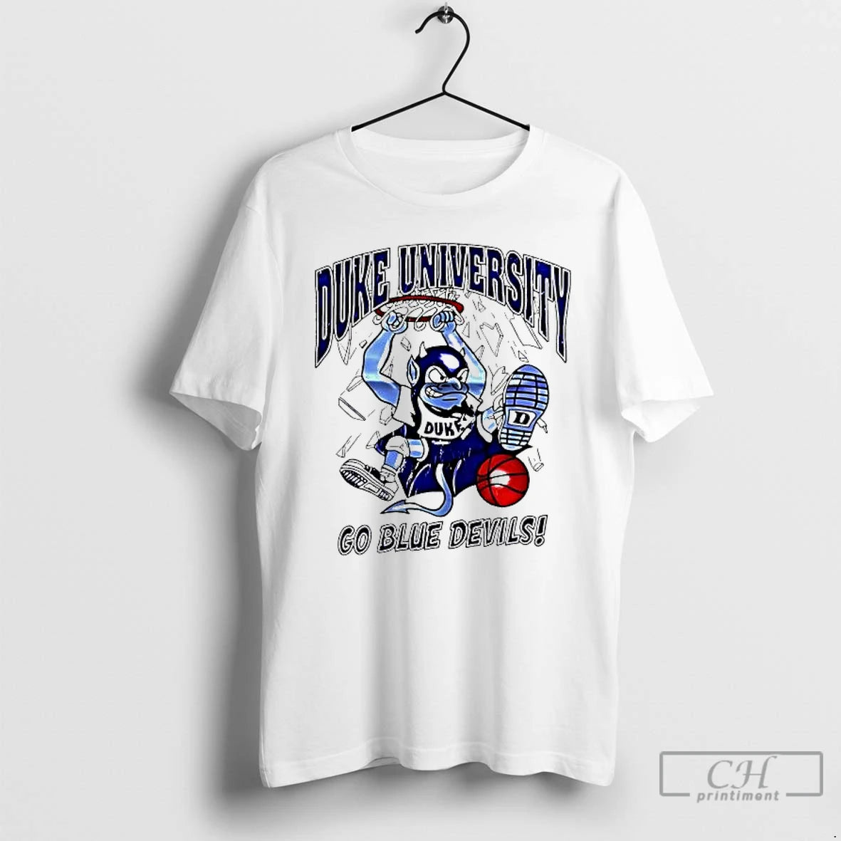 Premium Duke University Basketball Go Blue Devils Mascot T-Shirts, Hoodie, Sweatshirt | RetroVerseTees.com