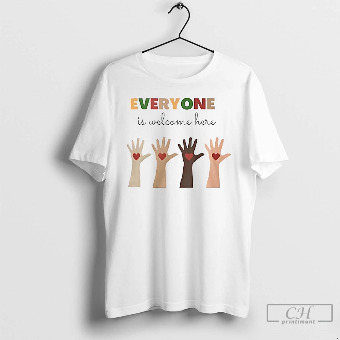 Premium Everyone Is Welcome Here Hands T-Shirts, Hoodie, Sweatshirt | RetroVerseTees.com