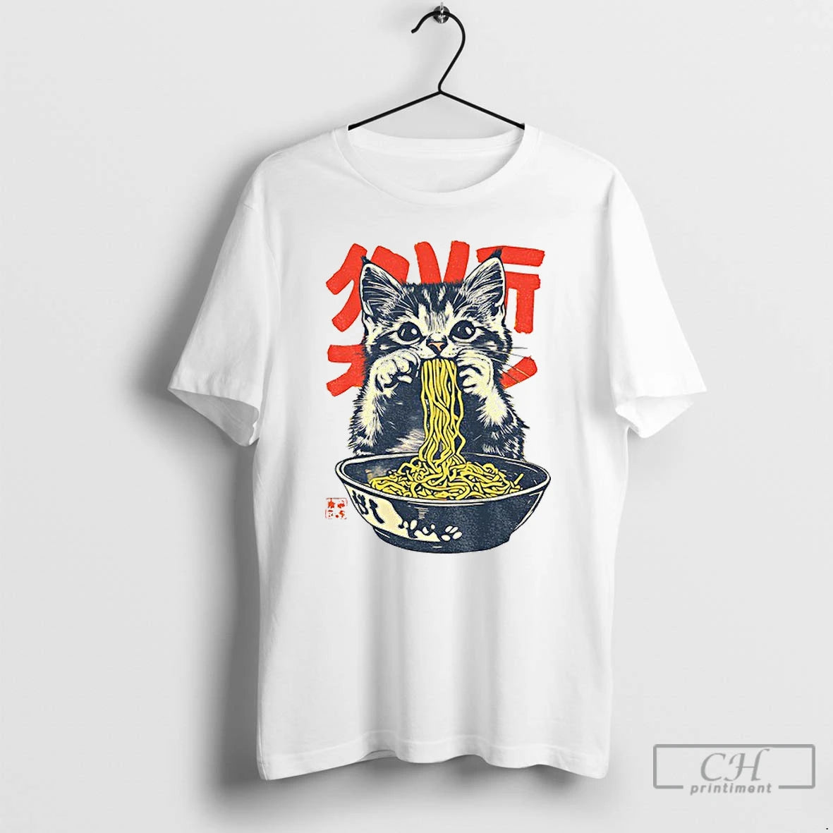 Premium Funny Cat Eat Ramen Meme T-Shirts, Hoodie, Sweatshirt | RetroVerseTees.com