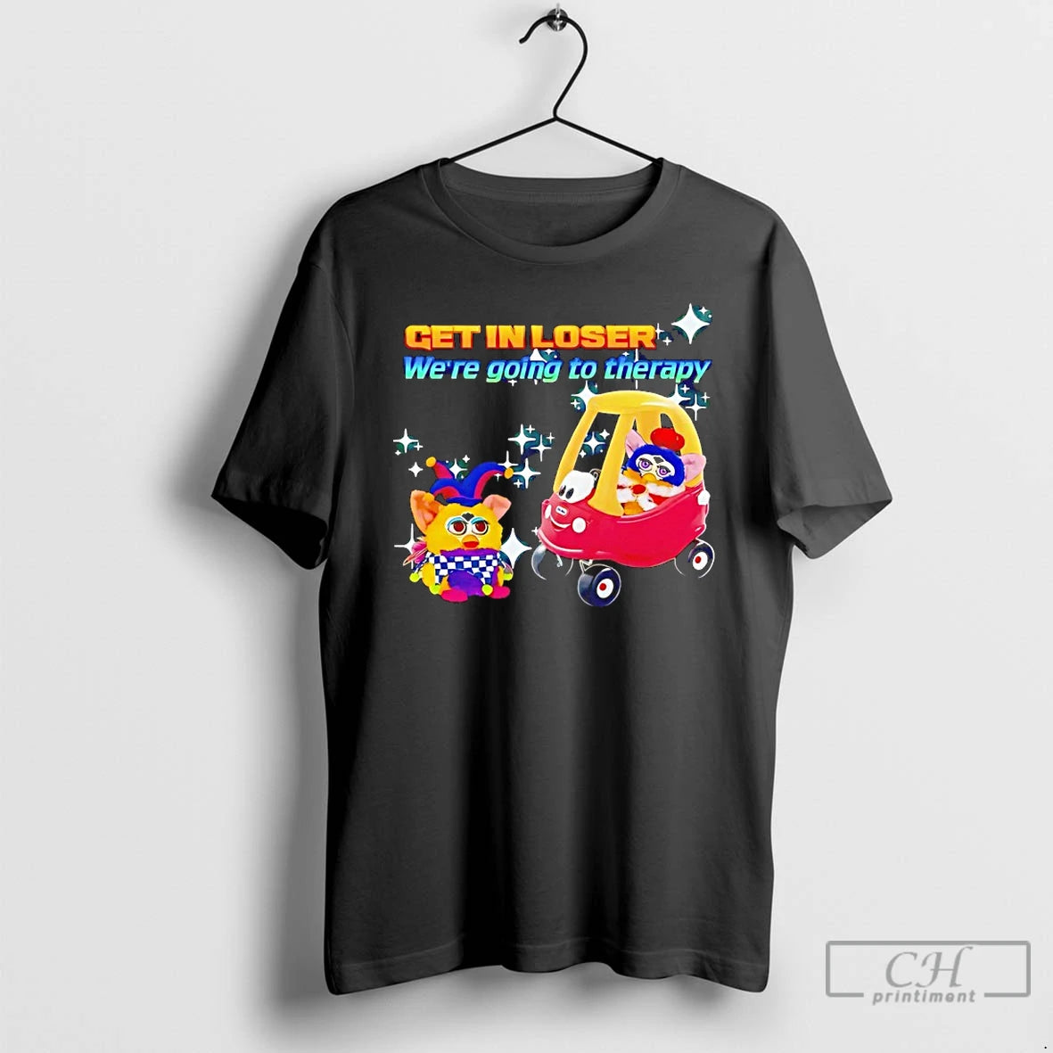 Premium Furby Get In Loser Were Going To The Therapy T-Shirts, Hoodie, Sweatshirt | RetroVerseTees.com