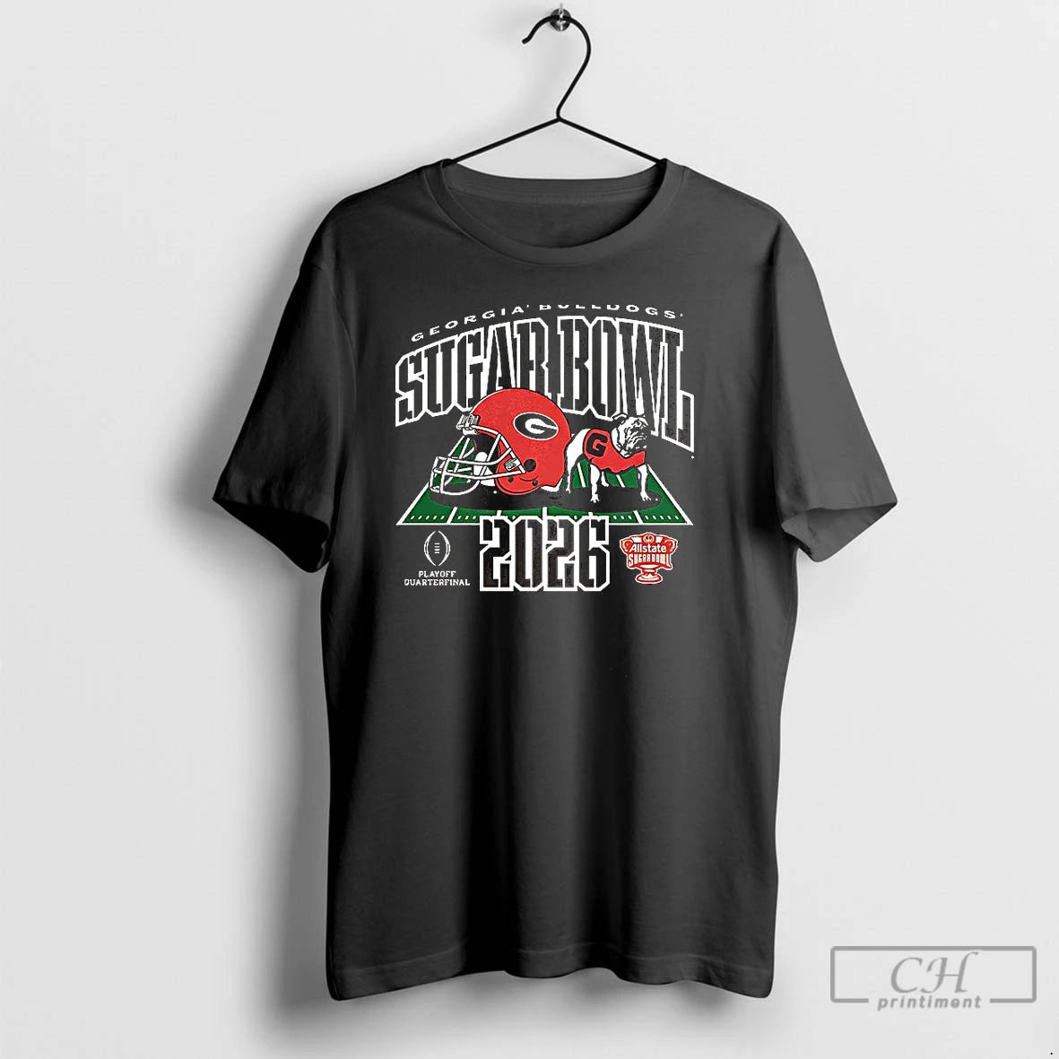 Premium Georgia Bulldogs Ncaa Cfp All State Sugar Bowl 2026 Helmet Mascot T Shirts Sweater Hoodie, Sweatshirt