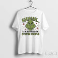 Premium Grinch Christmas Shhh Im Hiding From Stupid People T-Shirts, Hoodie, Sweatshirt | RetroVerseTees.com
