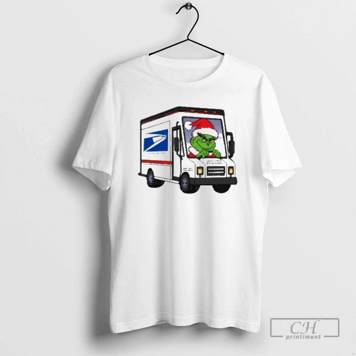 Premium Grinch Santa Drive Truck Usps Merry Christmas Shirt Sweater
