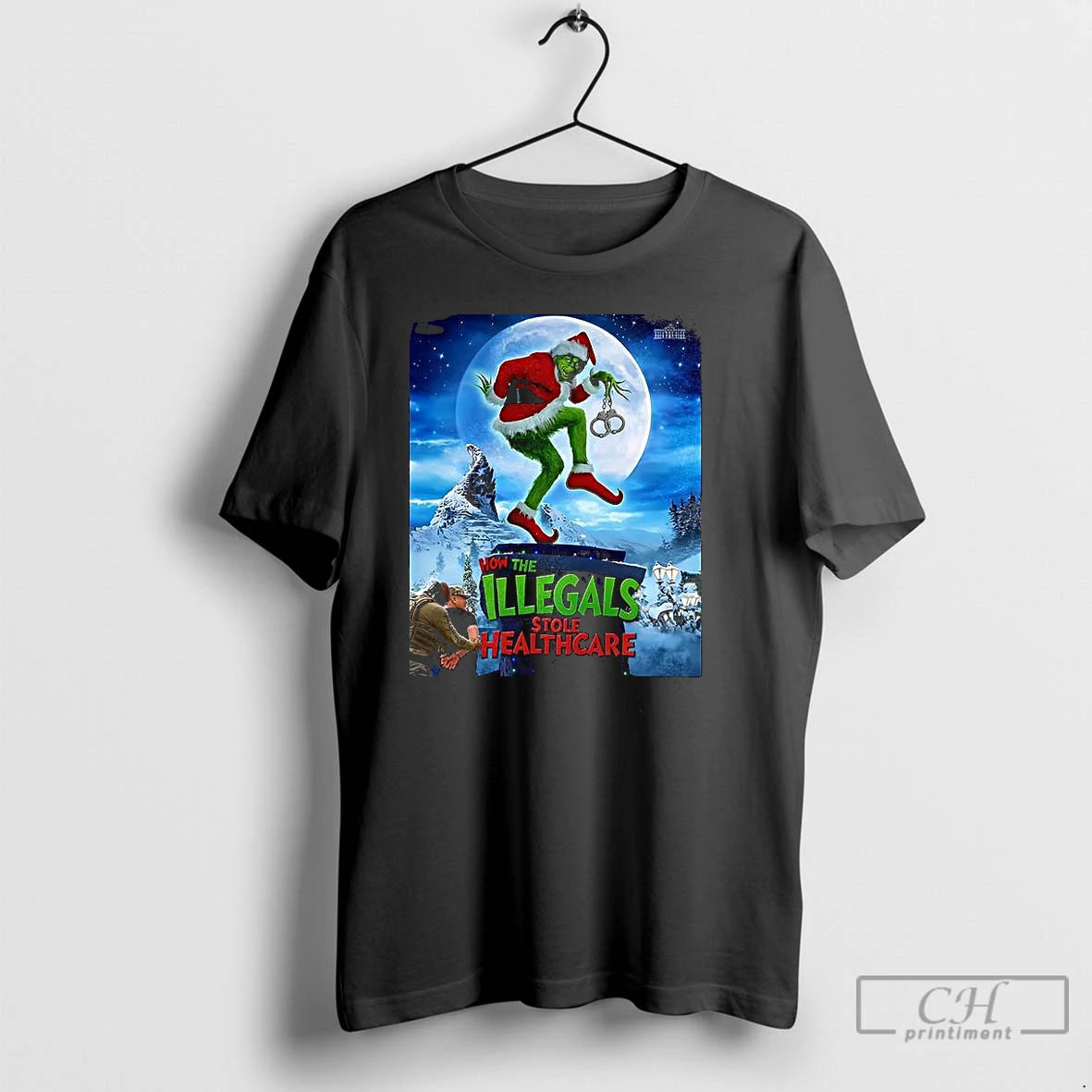 Premium Grinch How The Illegals Stole Healthcare Merry Christmas T-Shirts, Hoodie, Sweatshirt | RetroVerseTees.com