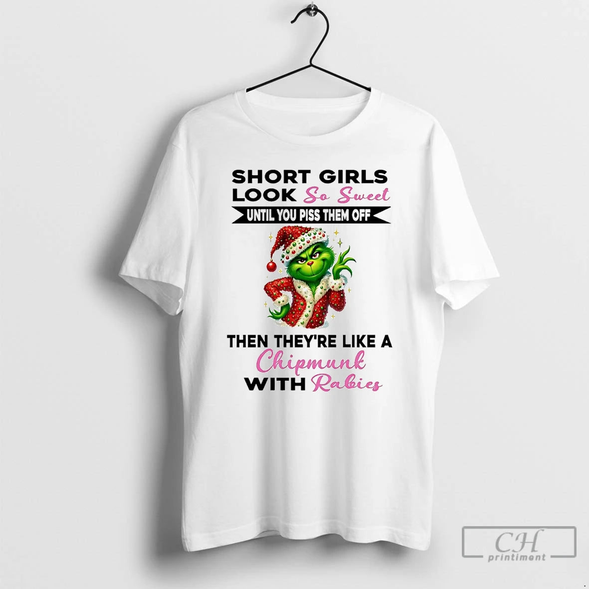Premium Grinch Short Girls Look So Sweet Theyre Like Chipmunk Christmas T-Shirts, Hoodie, Sweatshirt | RetroVerseTees.com