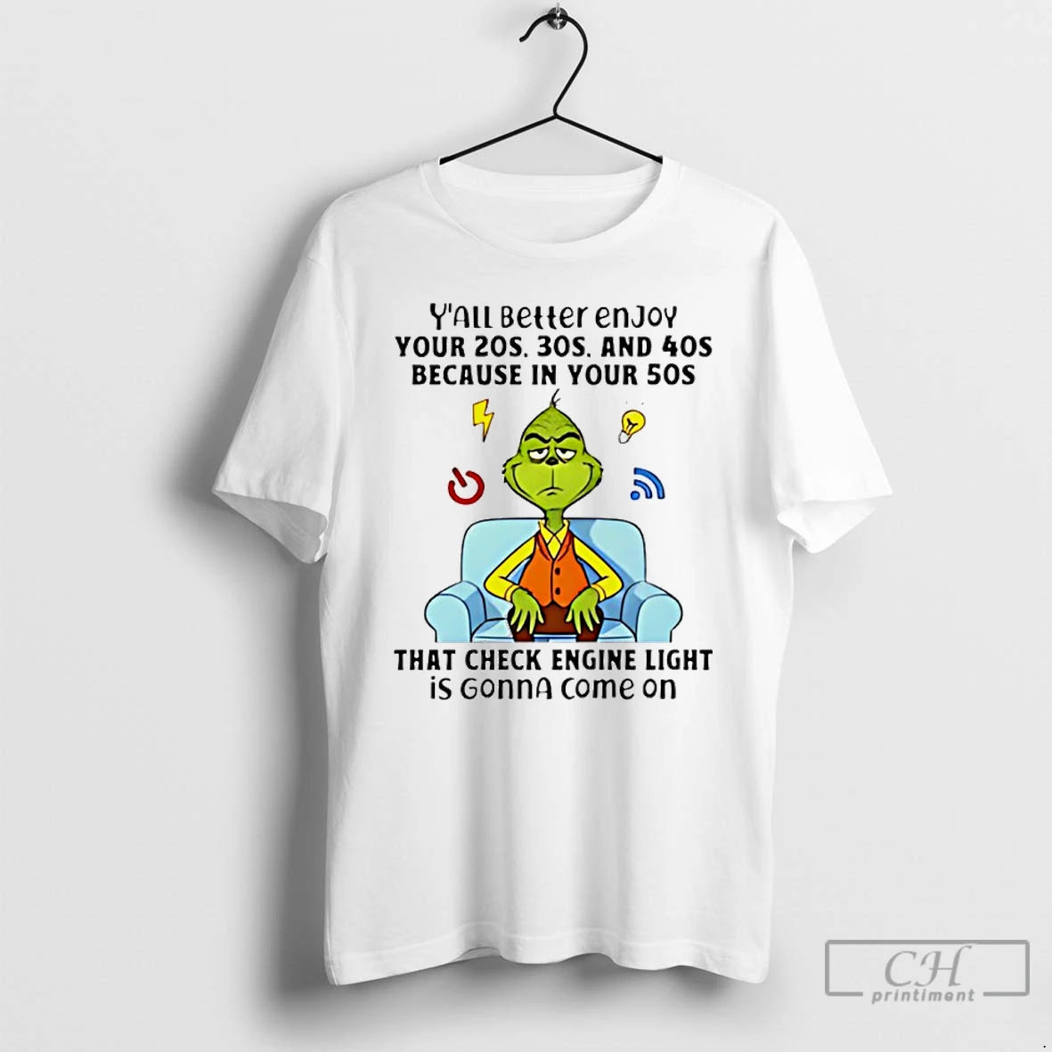 Premium Grinch That Check Engine Light Is Gonna Come On T-Shirts, Hoodie, Sweatshirt | RetroVerseTees.com