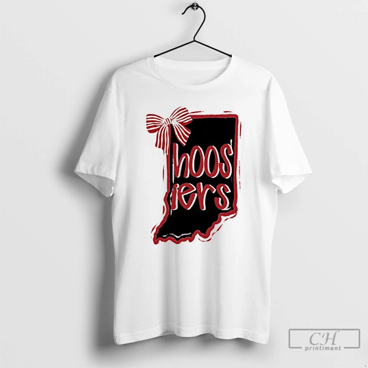 Premium Hoosiers Indiana Game Day State Outline Bow T-Shirts, Hoodie, Sweatshirt | RetroVerseTees.com