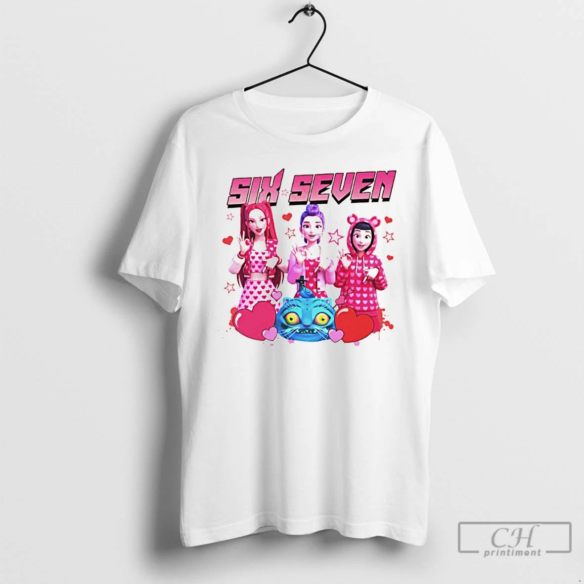 Premium Huntrix Six Seven Happy Valentine Kpop Demon Hunters T-Shirts, Hoodie, Sweatshirt | RetroVerseTees.com