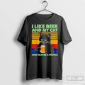 Premium I Like Beer And My Cat And Maybe 3 People T-Shirts, Hoodie, Sweatshirt | RetroVerseTees.com