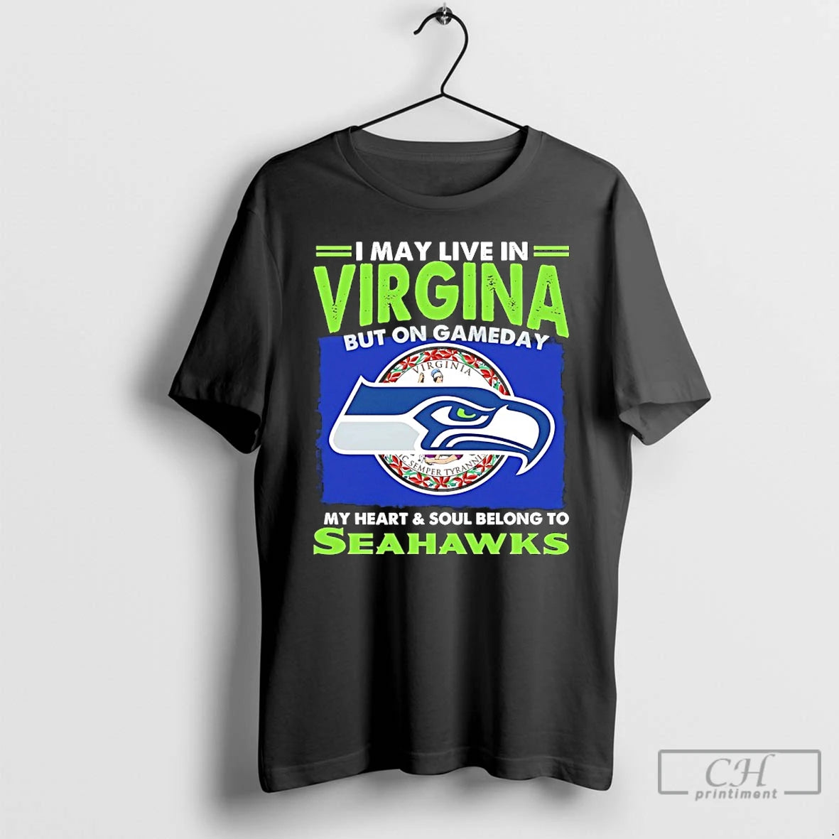 Premium I May Live In Virginia But On Gameday My Heart And Soul Belong To T-Shirts, Hoodie, Sweatshirt | RetroVerseTees.com