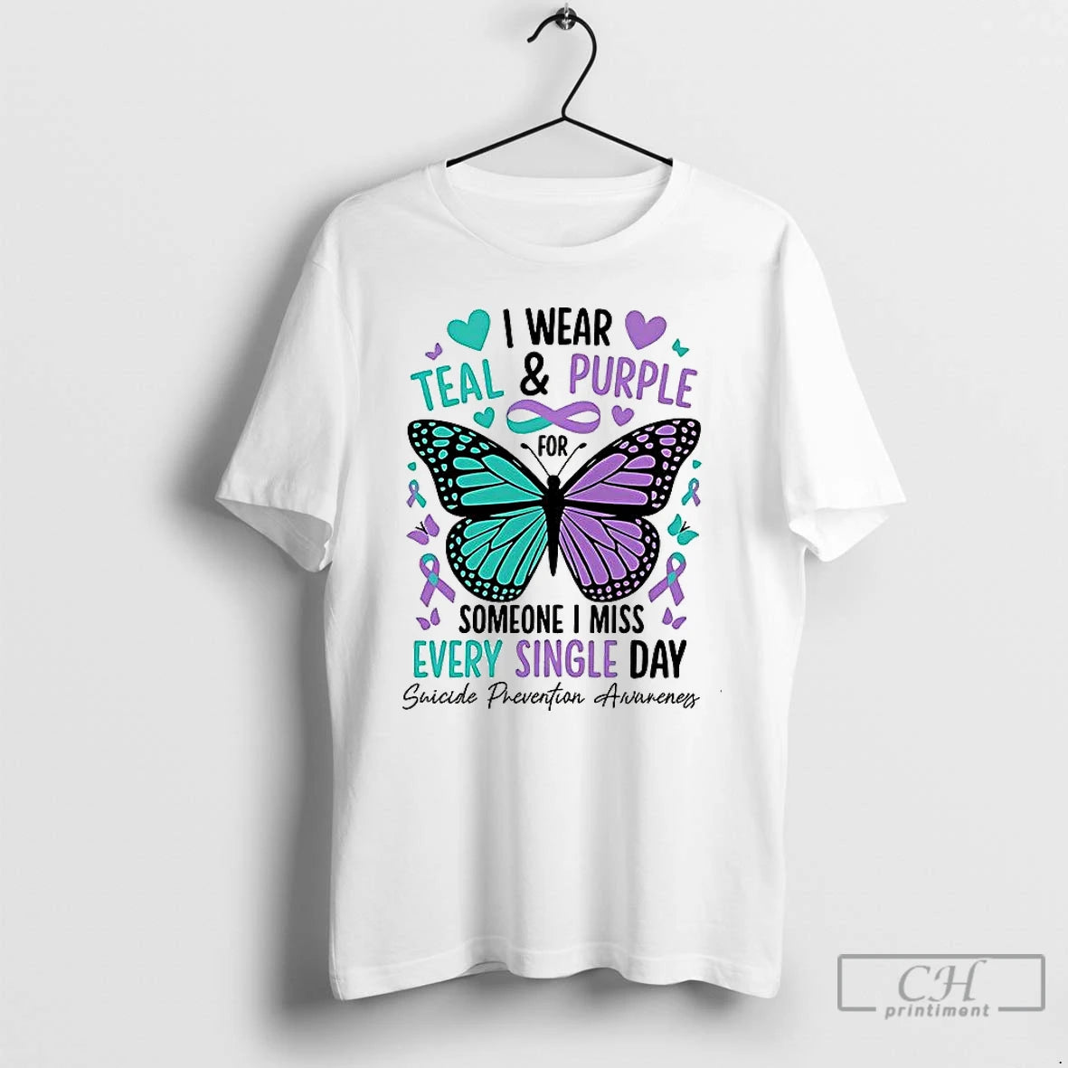 Premium I Wear Teal And Purple For Someone I Miss Every Single Day T Shirts Hoodie, Sweatshirt | RetroVerseTees.com