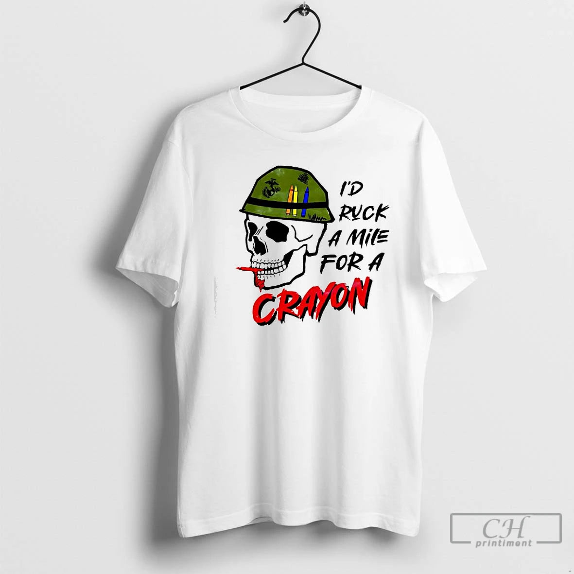 Premium Id Ruck A Mile For A Crayon Skull Military Helmet T-Shirts, Hoodie, Sweatshirt | RetroVerseTees.com