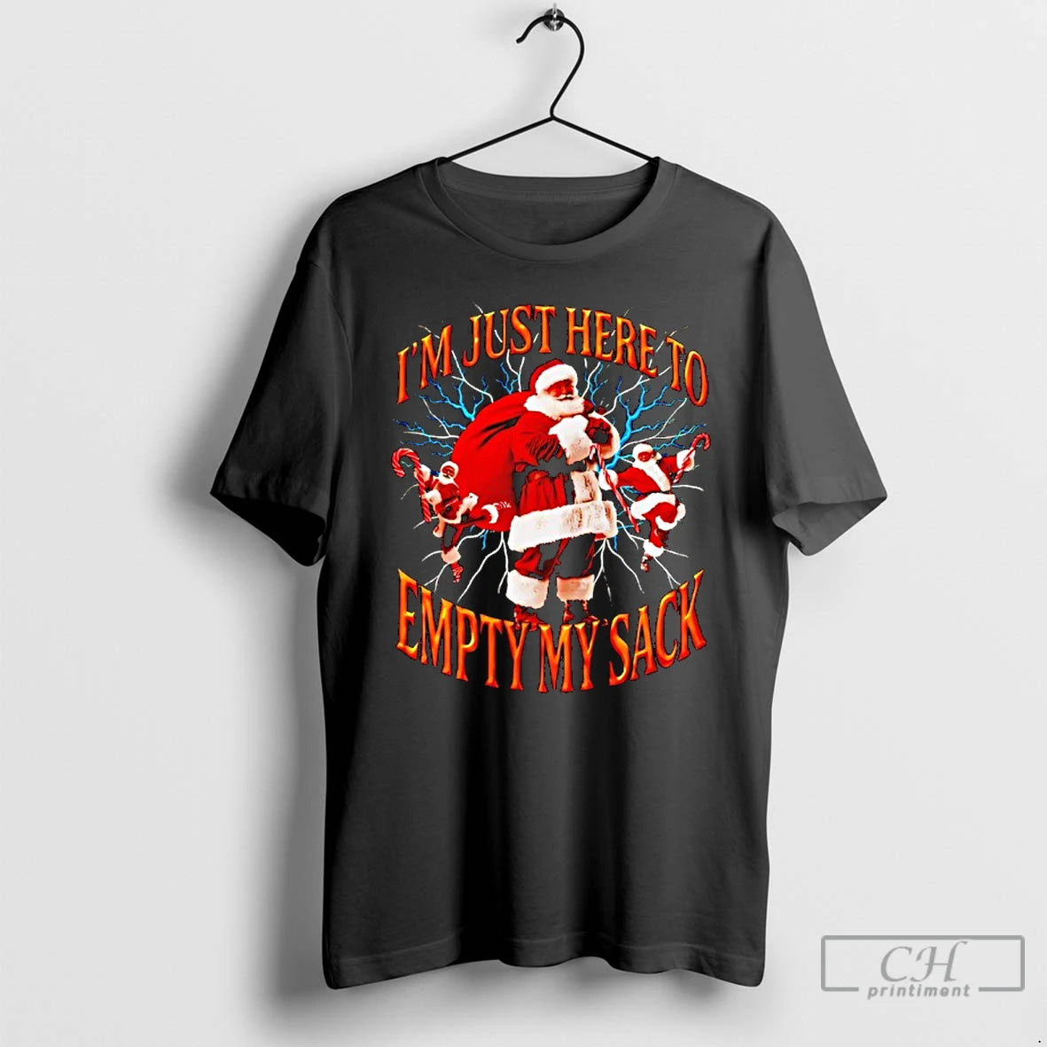 Premium Im Just Here To Empty My Sack Santa Christmas T-Shirts, Hoodie, Sweatshirt | RetroVerseTees.com