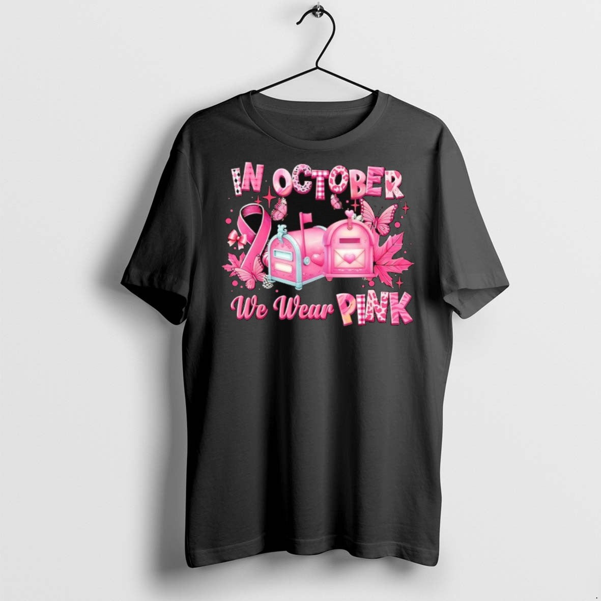Premium In October We Wear Pink Mail Box T Shirts