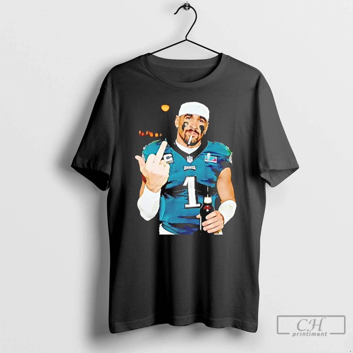Premium Jalen Hurts Middle Finger Smoking T-Shirts, Hoodie, Sweatshirt | RetroVerseTees.com