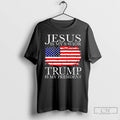 Premium Jesus Is My Savior Trump Is My President American Flag Retro T Shirts Sweater Hoodie, Sweatshirt | RetroVerseTees.com