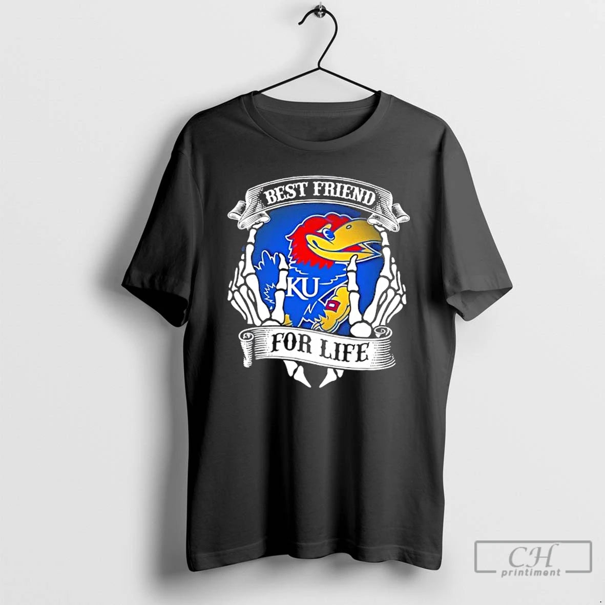 Premium Kansas Jayhawks Best Friend For Life Hands Bones T-Shirts, Hoodie, Sweatshirt | RetroVerseTees.com
