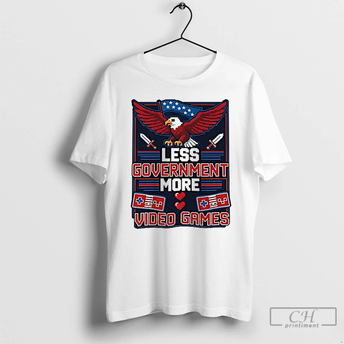 Premium Less Government More Video Games T-Shirts, Hoodie, Sweatshirt | RetroVerseTees.com