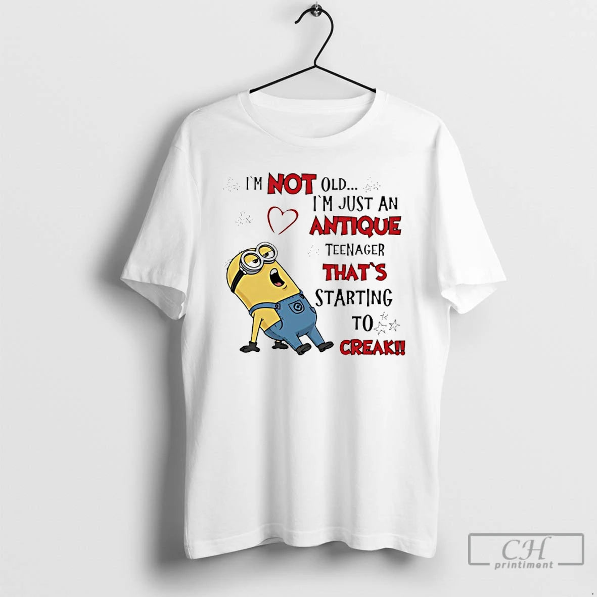 Premium Minion Im Not Old Im Just An Antiquenager Thats Starting To Creak T Shirts Hoodie, Sweatshirt | RetroVerseTees.com