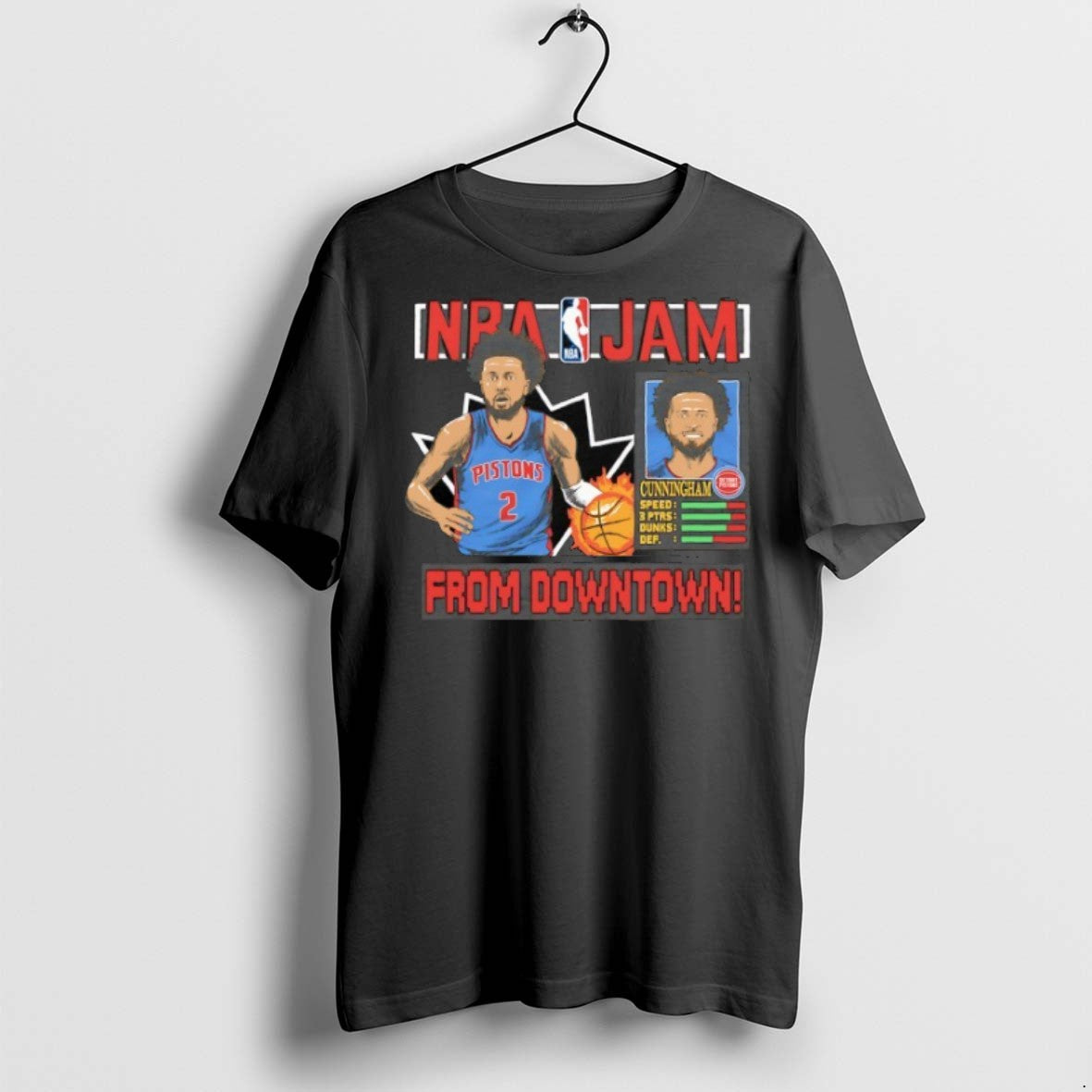 Premium Nba Jam Cade Cunningham Detroit Pistons Basketball From Downtown T Shirts