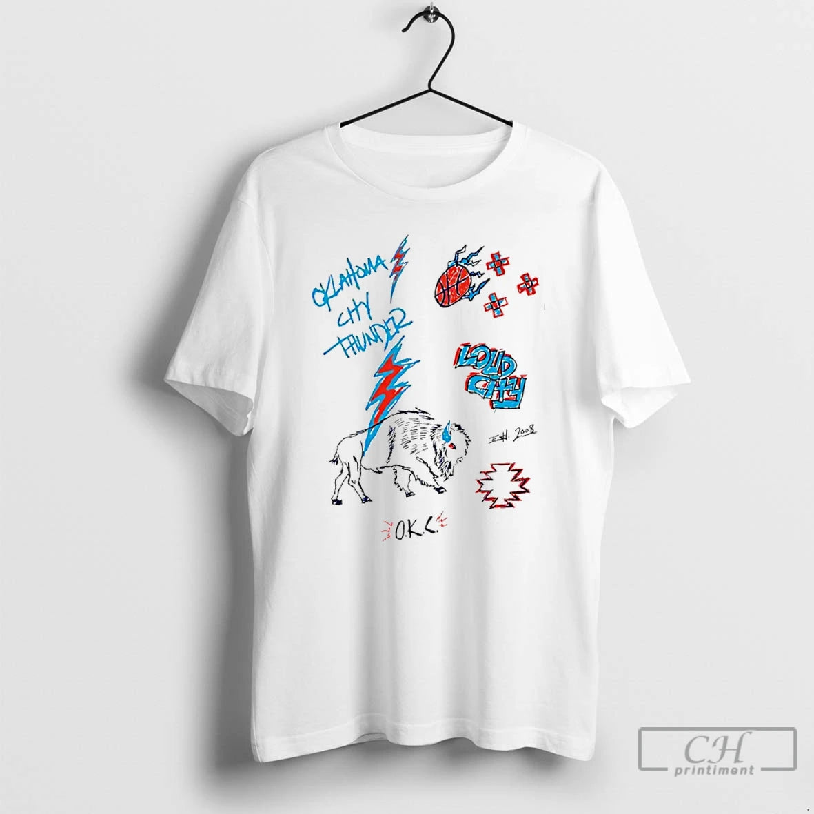 Premium Okc Thunder Loud City Icon Paint T-Shirts, Hoodie, Sweatshirt | RetroVerseTees.com