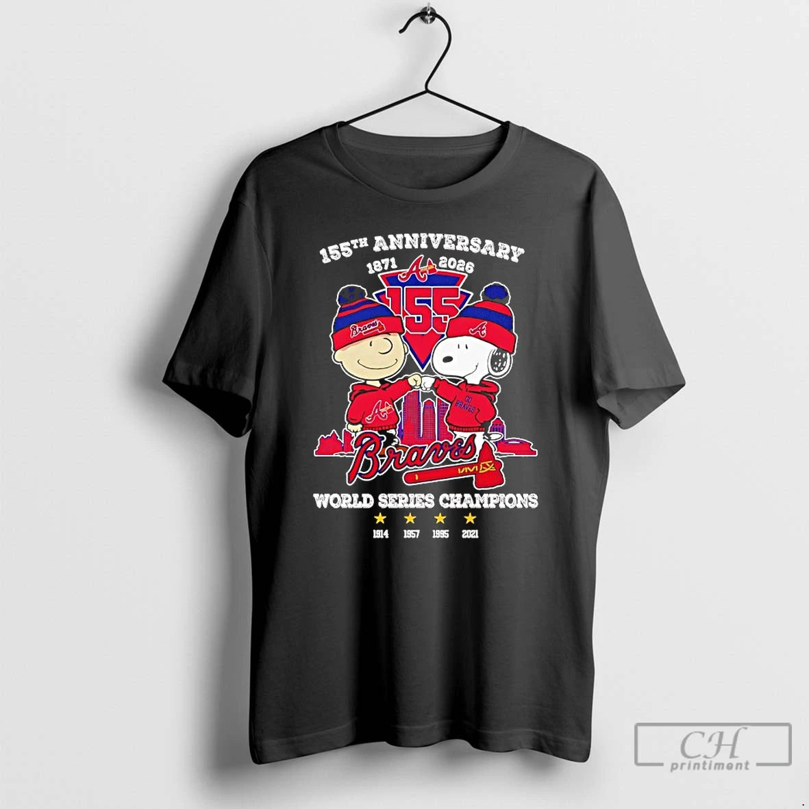 Premium Peanuts X Atlanta Braves 155th Anniversary 1871 2026 4x World Series Champions T Shirts Hoodie, Sweatshirt
