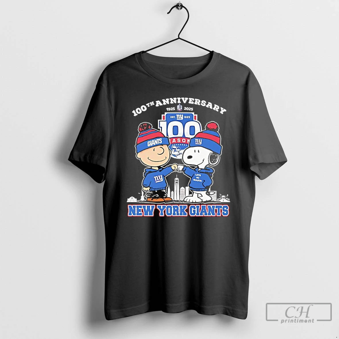 Premium Peanuts X New York Giants 1925 2025 100th Anniversary T-Shirts, Hoodie, Sweatshirt | RetroVerseTees.com