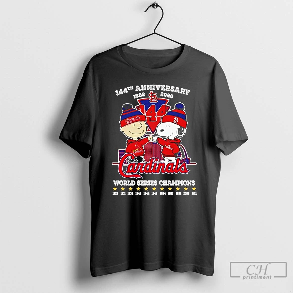 Premium Peanuts X St Louis Cardinals 144th Anniversary 1882 2026 11x World Series Champions T-Shirts, Hoodie, Sweatshirt